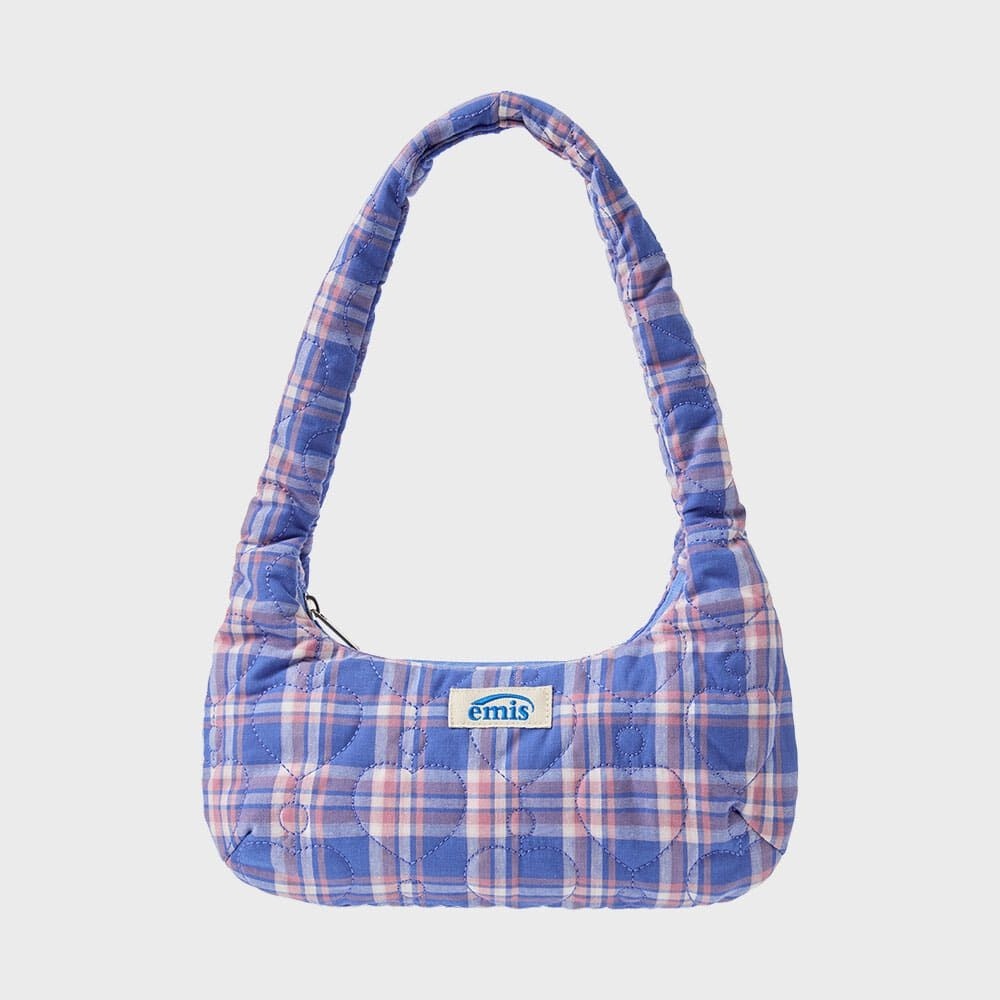 Emise ハートキルトショルダーバッグ-ブルー