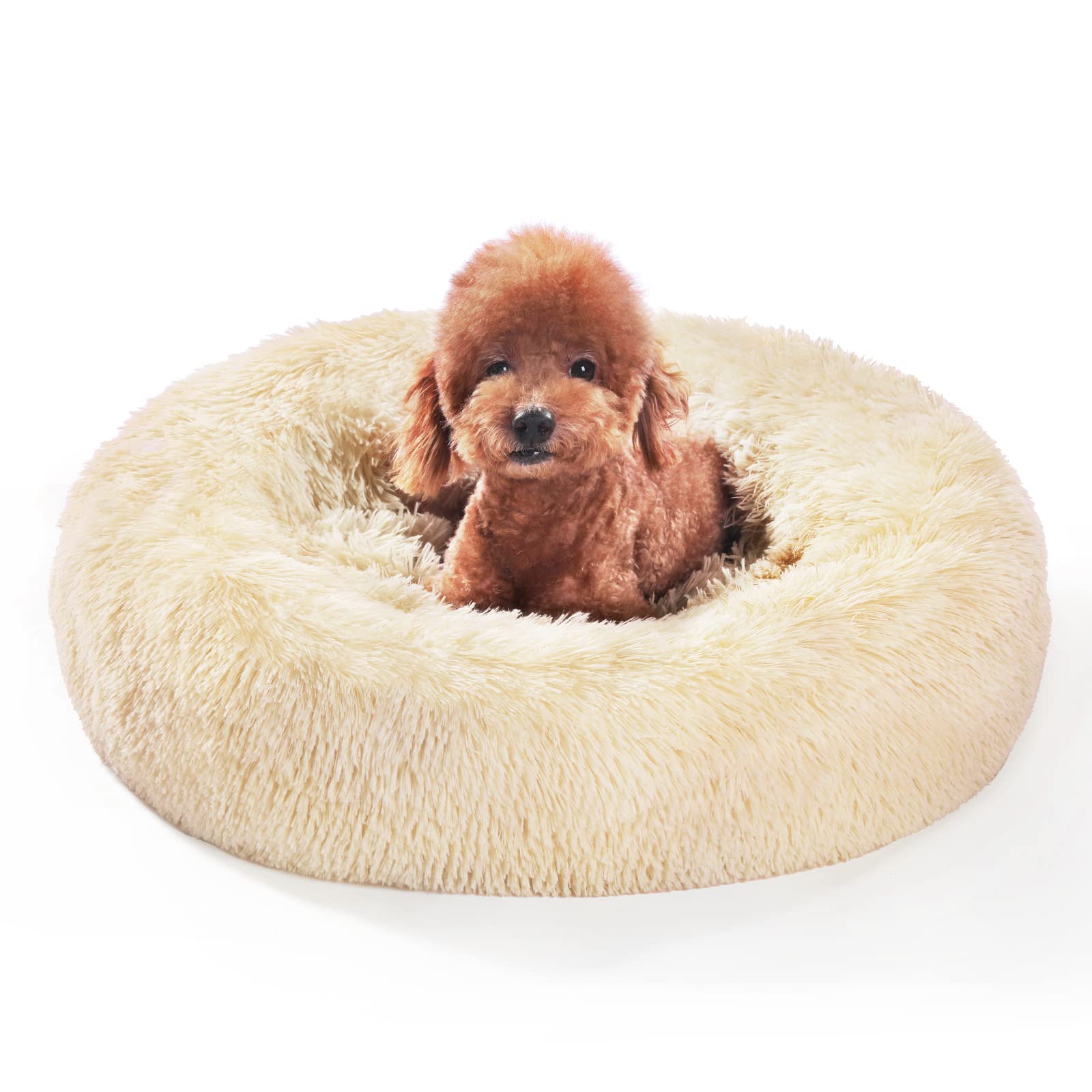 犬 ベッド 猫 ベッド クッション ペット グッズ - ラウンド型 もふもふ OYANTEN 丸型 ドーナツふわふわ もこもこ ぐっすり眠る 洗える キャット 通年 猫用 小型犬用 ペット用品 (60