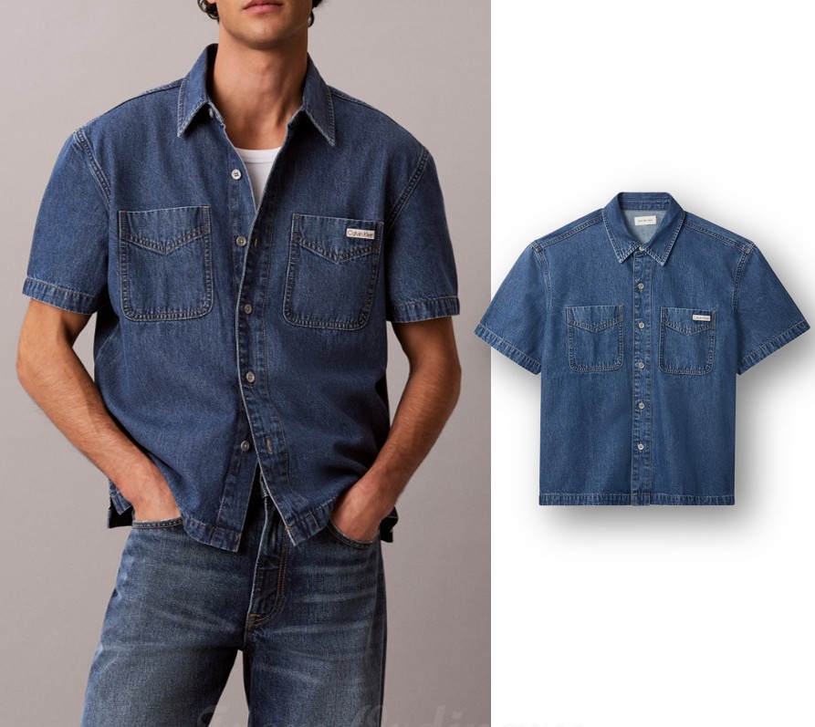 Blue Short-Sleeve Denim Shirt (4RF711G-WEE)