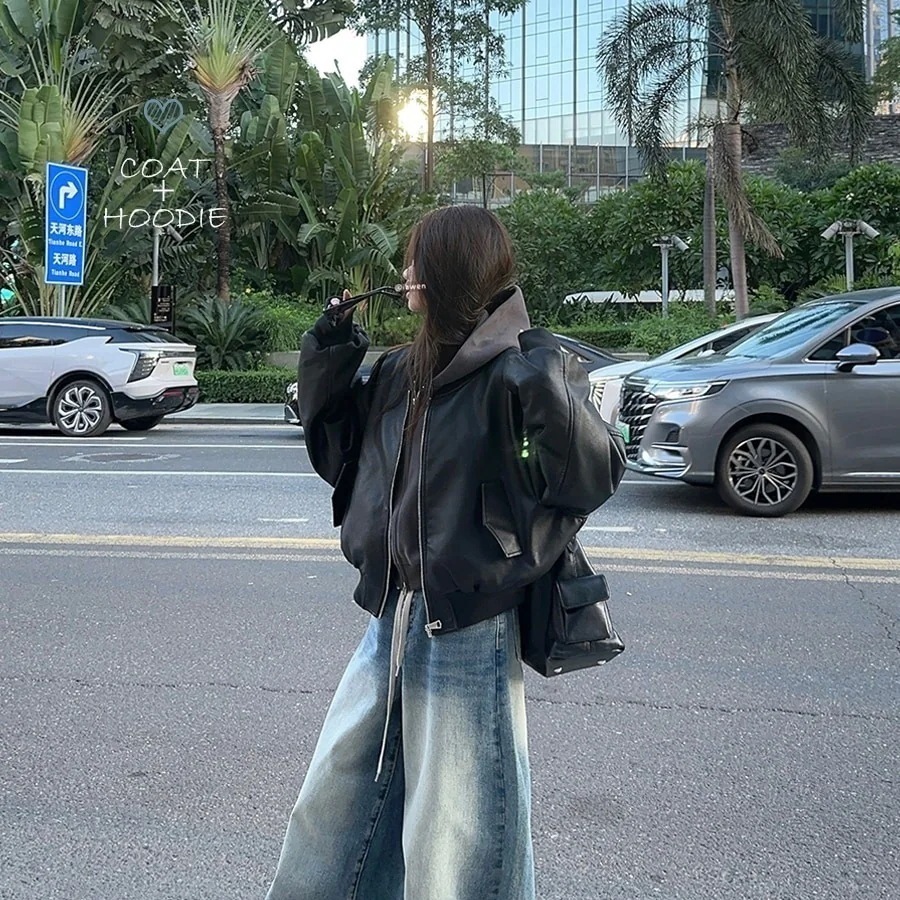 [高质量 ]25 長袖 ジャケット 暖かい 防寒 かわいい 韓国トップス アウター 羽織り合成レディースフェイクコーデカジュアルシルエットゆったりファッション系サイズ 色っぽ 女っぽきれ 4,716円