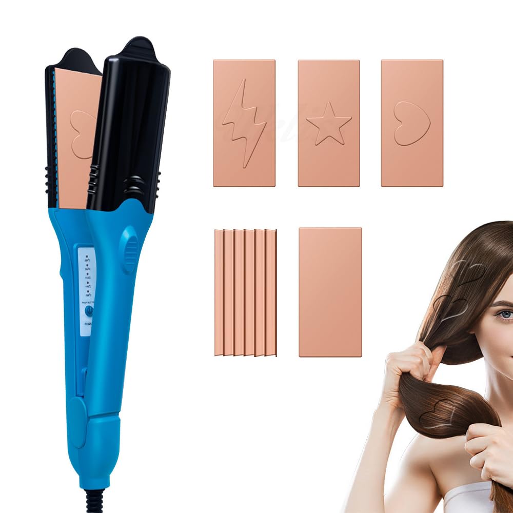 クリンパーヘアツール髪用圧着アイロンヘアクリンパーとウェイバーミニストレートナーヘアストレートナークリンパー3つの楽しい形状を含む