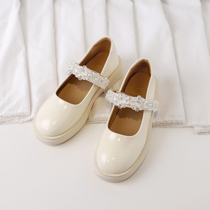 ローファー レディース ヒールパンプス ヒールシューズ ストラップシューズ ローヒール 3.5cm ラウンドトゥ ストラップ ビジュー フェイクレザー エナメル かわいい 大人可愛い カジュアル 上品