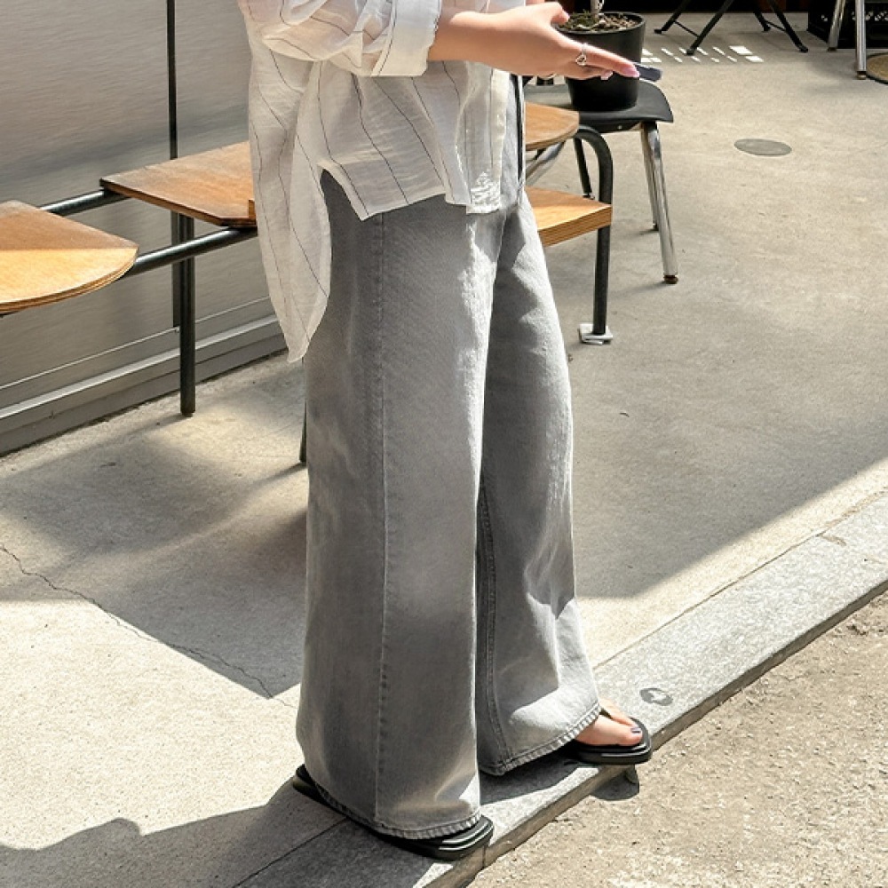 (JSTYLEのイーブレット) イーブレットモーゼンウォッシングワイドデニムパンツ JSTYLE