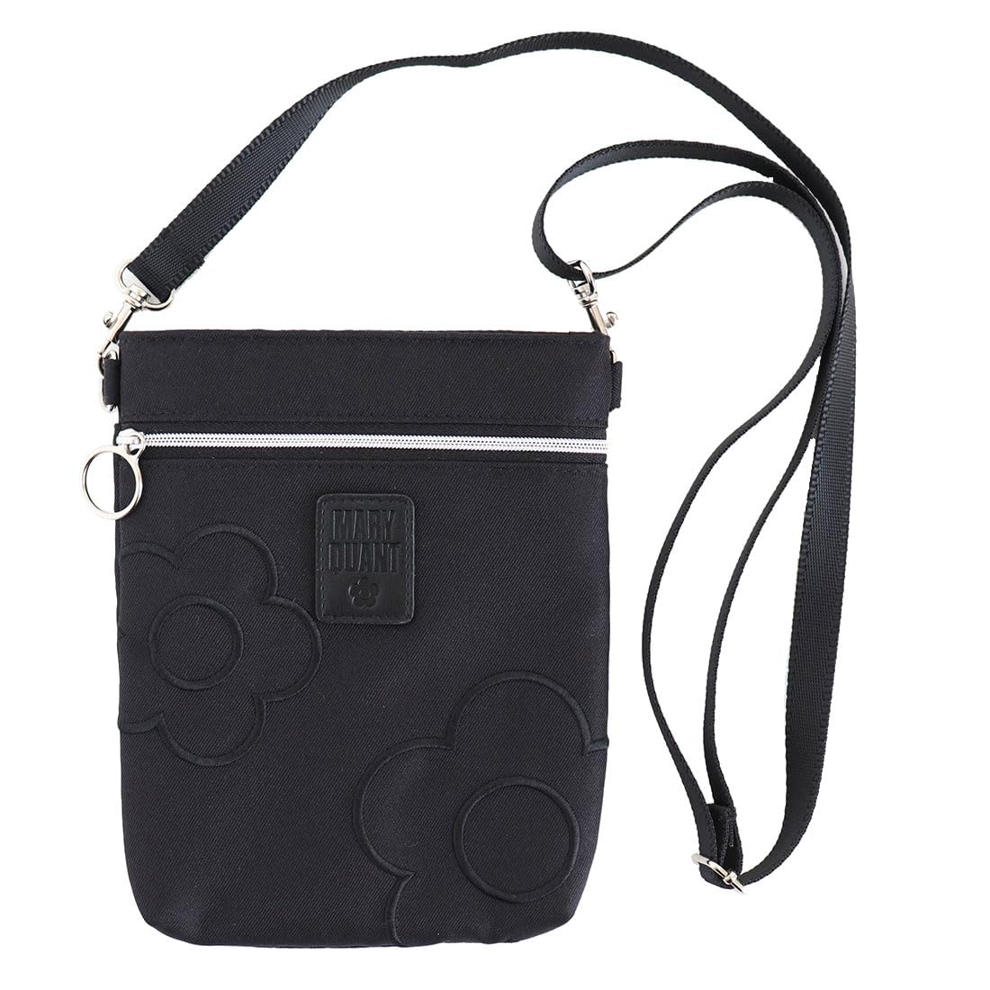 MARY QUANT (マリークヮント) ショルダーポーチ (ブラック) スマホショルダー スマホポーチ ポシェット ポケットプラス (約19cm×13cm×2cm) 000846-0001-02