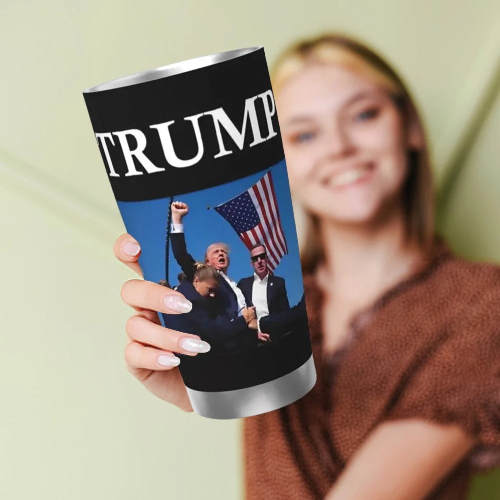 2024ステンレス鋼のトランプ戦闘機真空フラスコ断熱タンブラーアメリカ国旗のサーマルマグパーティーと旅行 - 15