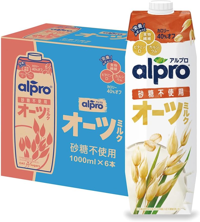 【送料無料】アルプロ たっぷり食物繊維 オーツミルク オーツミルク 砂糖不使用 1000ml2ケース/12本