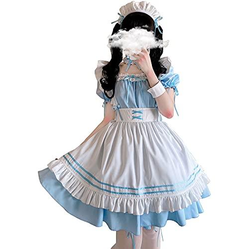 【品質新品】メイド服 コスプレ仮装 初心者 セット かわいい コスチューム ホワイト+ブラック 豪華セット　コスプレ服