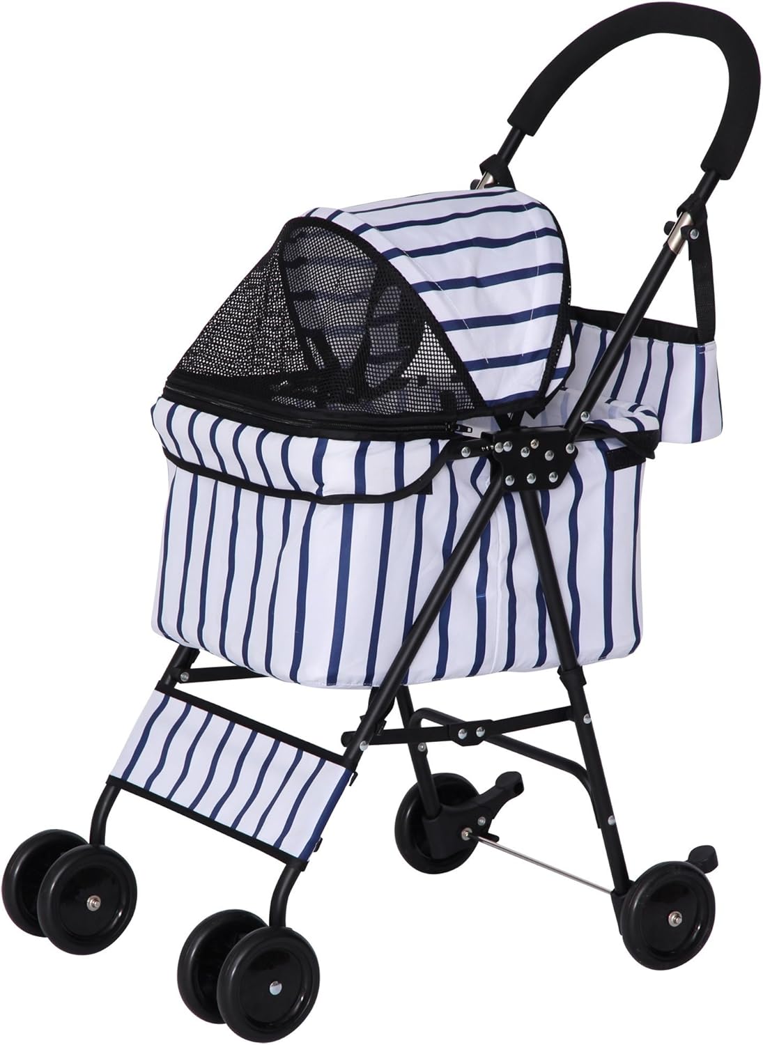 アイリスプラザ 折り畳み ミニペットカート 4輪 ストライプ