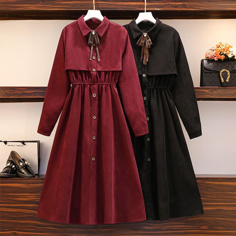 【早い者勝ちSALE】 無地 リボン シングルブレスト デートワンピース