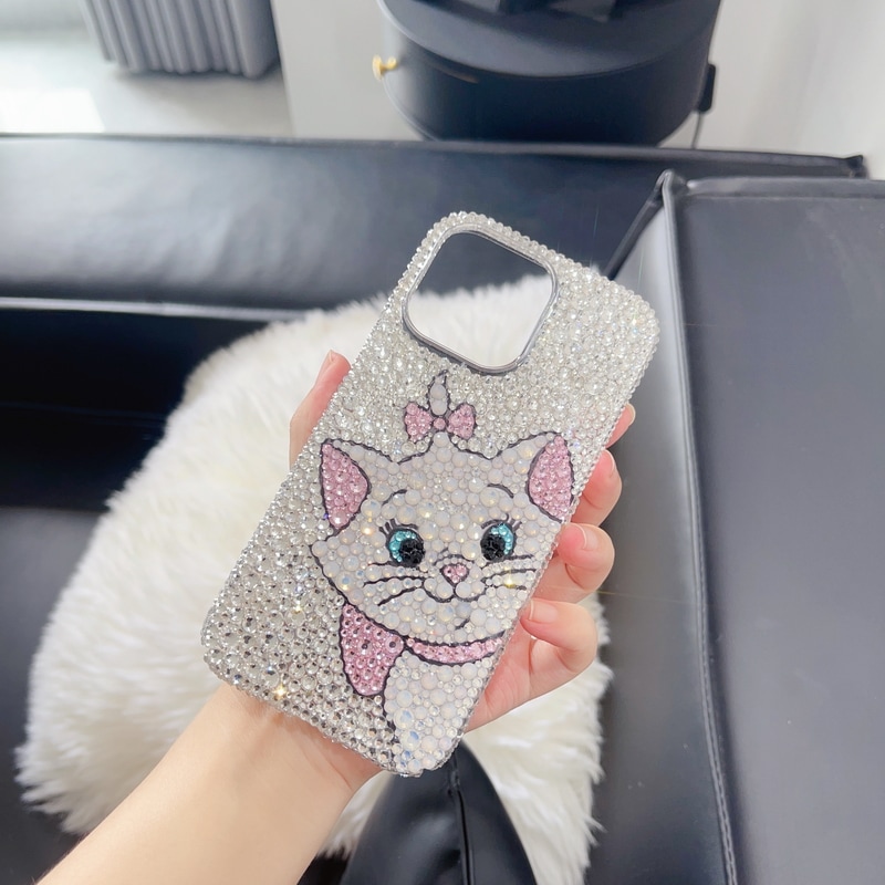 ハンドメイド iPhoneケース マリー キラキラのラインストーン iPhone16/15/14/13/12/11ケース Plus Pro Max メアリー・キャット 5,394円