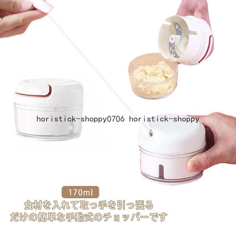 170ml 小量 小量 洗浄 みじん切り器 ミニチョッパー みじん切り チョッパー 手動 唐辛子 離乳食 玉ねぎ 電気不要 ナッツ 野菜 フードチョッ