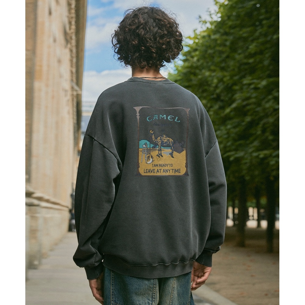 FLUKE キャメルピグメントスウェットシャツダークグレー FMT756