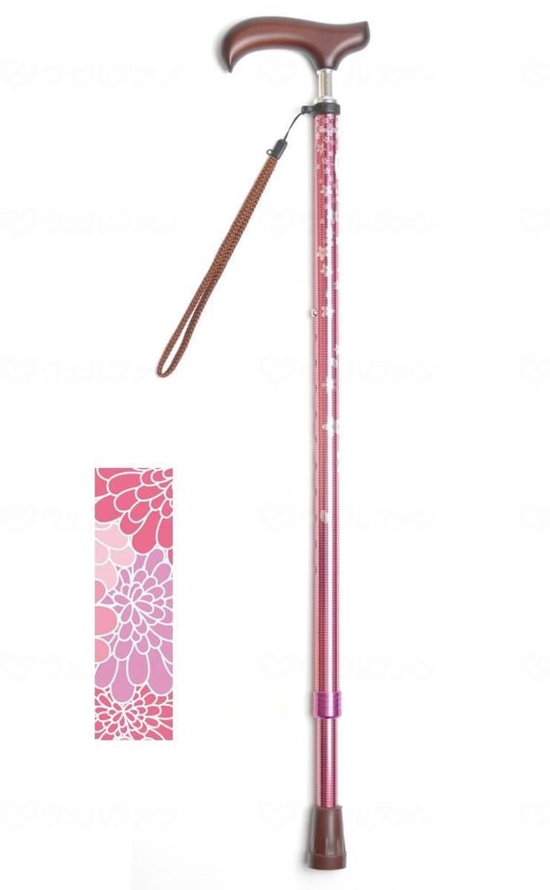 ウェルファン 夢ライフステッキ スリムネック伸縮スリムタイプ（柄） ブーケダリア ギフトボックス仕様 009734