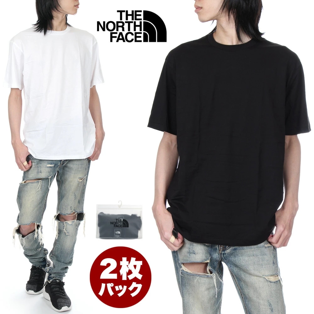 【2枚パック】ノースフェイス 半袖 Tシャツ メンズ レディース THE NORTH FACE ザ・ノース・フェイス ショートスリーブフラッシュドライパックティー セット 大きいサイズ 無地 コットン