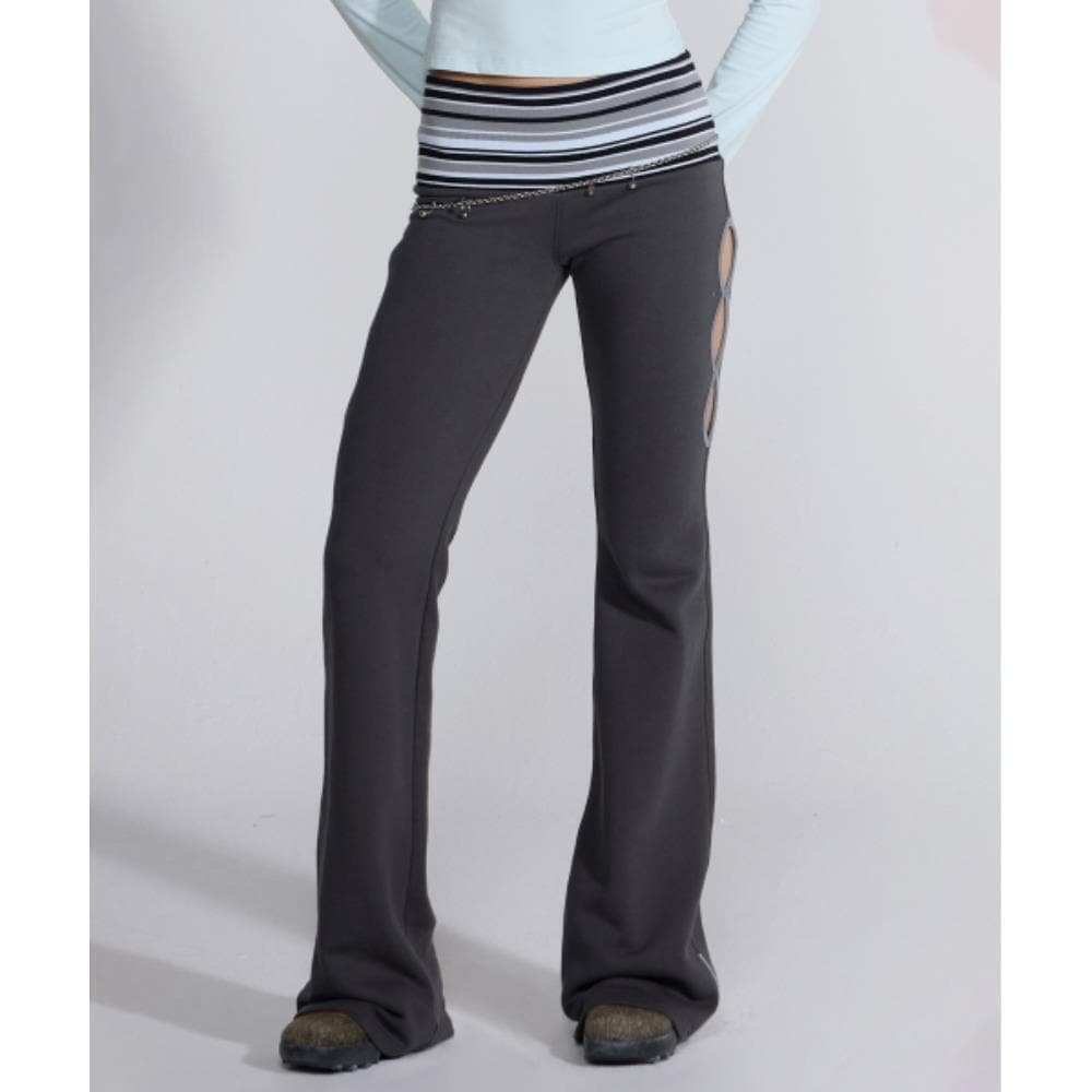 スカルプター Cut Out Stripe Sweatpants Charcoal SC24A428NMC