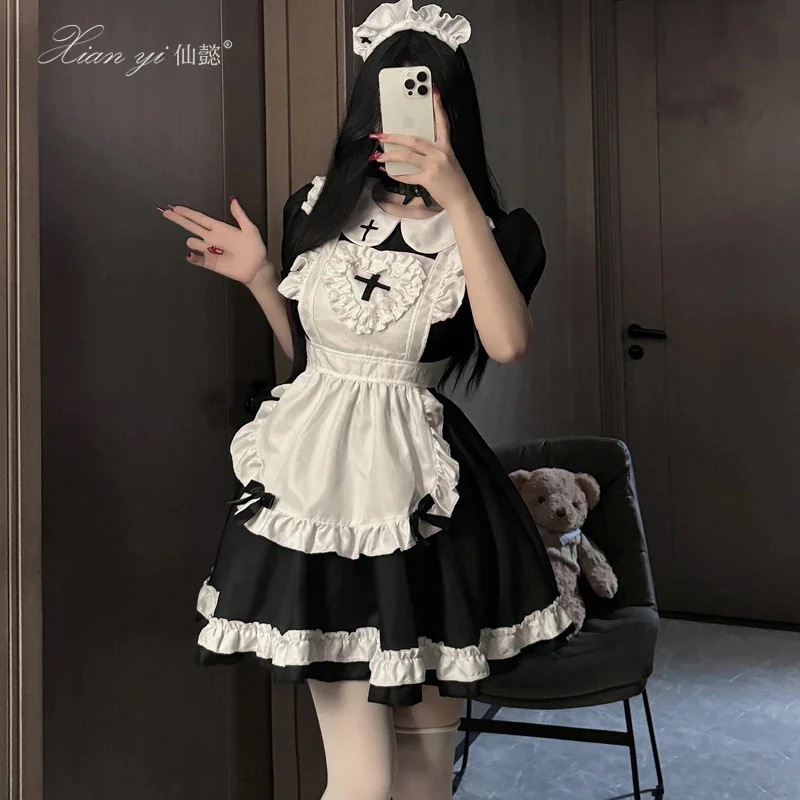 【即納】コスチューム 二次創作 コスプレ ロリータドレスメイド服 ロールプレイ メイド服 アニメ メイド服 制服