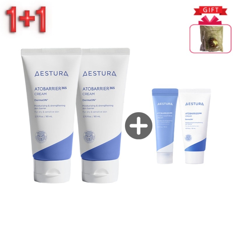 【1+1】 大容量 ベリア365 クリーム 80ml ×2本＋プレゼント（クリーム30ml＋ハイドロスーディングクリーム10ml ) 【保湿クリーム・韓国コスメ・長時間保湿・低刺激・うるおいケア】