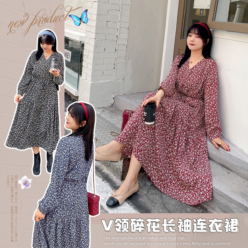 春夏韓国 カーディガン 長袖 ワンピース 大きいサイズ レディース ロング きれいめ 花柄 着痩せ