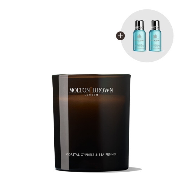 【MOLTON BROWN】 モルトンブラウン コスタル サイプレス シーフェンネル シグネチャー キャンドル 190g 【贈呈品なくなり次第贈呈終了】