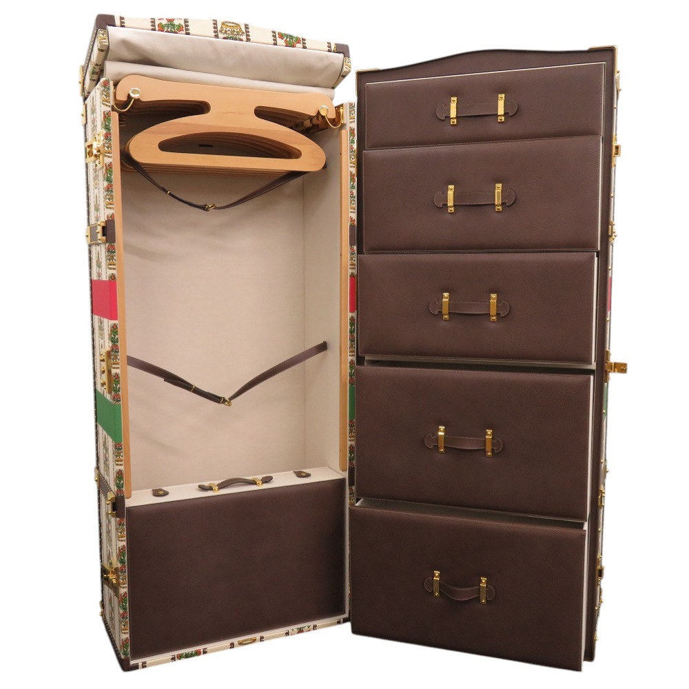 未使用品 サヴォイ GUCCI 100 MUSIC 194058 トランク キャンバス/レザー/ウッド ベージュ 0251【中古】 メンズ 924,000円