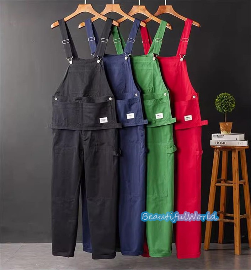 サロペット メンズ オーバーオール無地 つなぎ オールインワン サスペンダー ストリートアメカジ 作業服 春秋 お洒落24bdk23