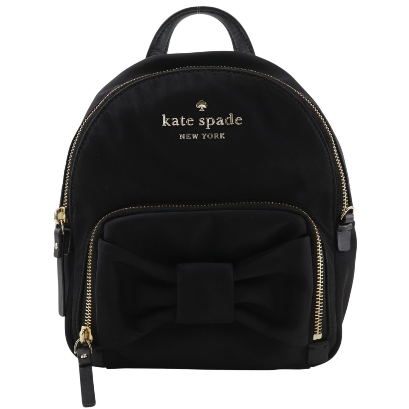 リボン ミニリュック リュック・デイパック ナイロン 黒 レディース 中古品 Aランク