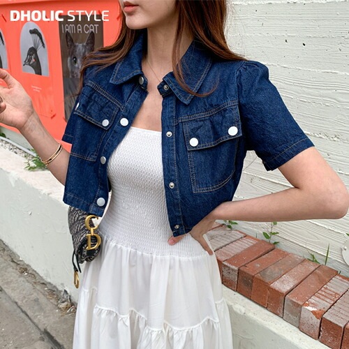 Qoo10] DHOLIC クロップドデニムジャケット・p53171 : レディース服