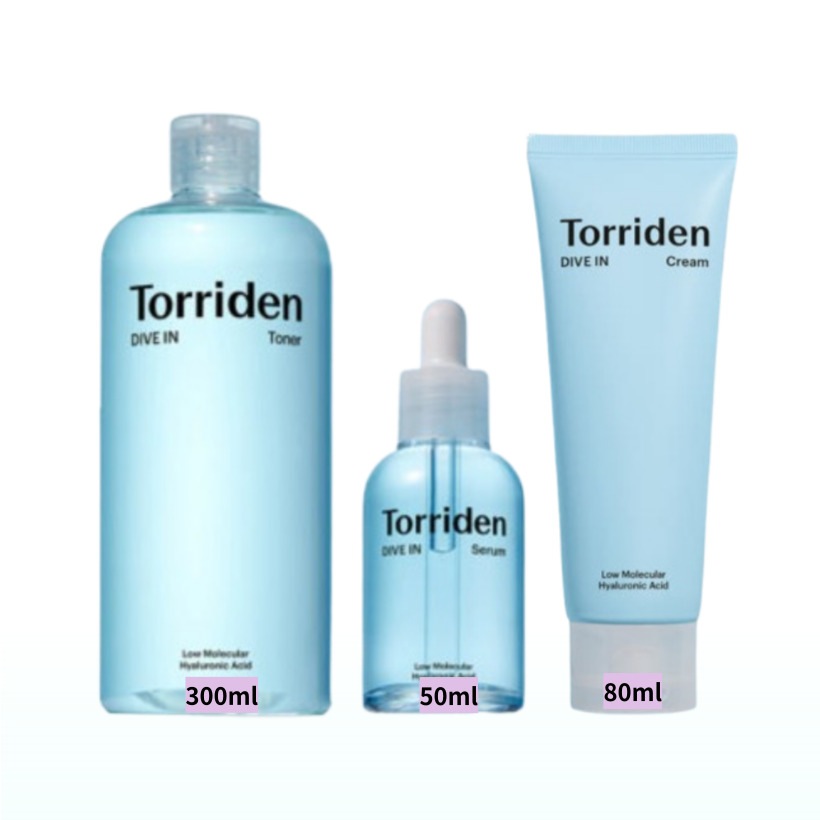 [人気3種セット セラム+トナ +クリーム] ダイブイン 低分子 ヒアルロン酸 セラム 50ml+トナー300ml+クリーム80ml 韓国コスメ 正規品 ヒアルロン酸 肌の保湿 スキンケア おすすめ