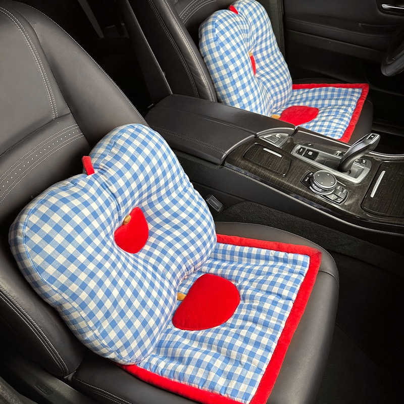 カーシートクッションとランバーサポート一体型カーシートランバーサポートかわいい女性ドライバーランバークッションウエストピロー