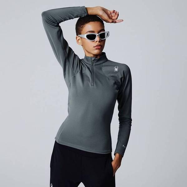 女性プロウェブ ランニング ハーフジップ 長袖Tシャツ SPIWCNRL282WLKH 709908