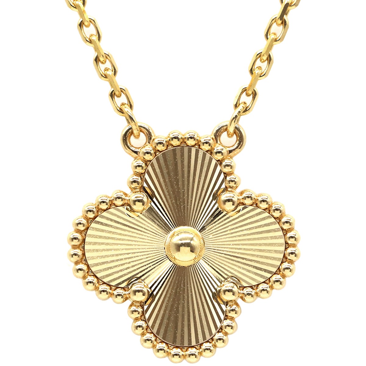 ヴァンクリーフアーペル Van Cleef & Arpels ネックレス ヴィンテージ アルハンブラ ペンダント K18YG イエローゴールド Au750 ギヨシェ VCARP4KL00 【箱】【中古 311,472円