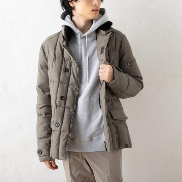 ダウンジャケット コート シーロ ベージュ メンズ SIRO L U0252