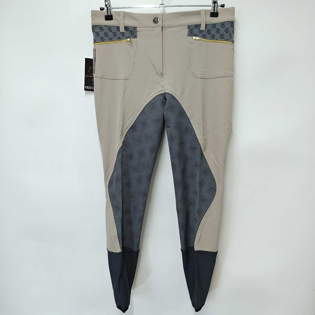 【中古・未使用品】 キュロット 乗馬 馬術 パワーグリップ BOLD IT46 Accademia Italiana ベージュ