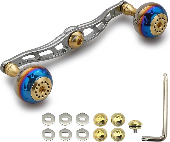 リール ハンドル シマノ ダイワ アブガルシア 通用 ベイトリール Aurora Series 813(ゴールド＆ガンメタル, 120mm)