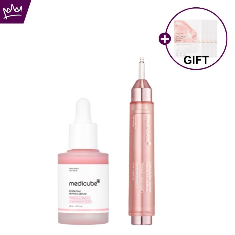 [NEW]PDRN ピンク ブースター セット(PDRN ピンクペプチドアンプル 30ml + コラーゲン グロー ブースター セラム 15ml) + コラーゲンマスク5枚贈呈