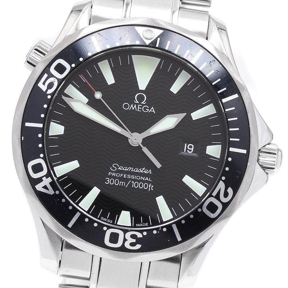 オメガ OMEGA 2264.50 シーマスター300 デイト クォーツ メンズ 保証書付き_896693【中古】
