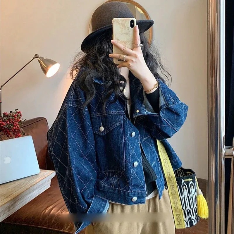 出荷が早いデニムジャケット 春トレンチコートキルティングアウター ファション ライダース レース設計着痩 シャツドレープ感 コーデに役立つ！デニム デニムシャツ ファ
