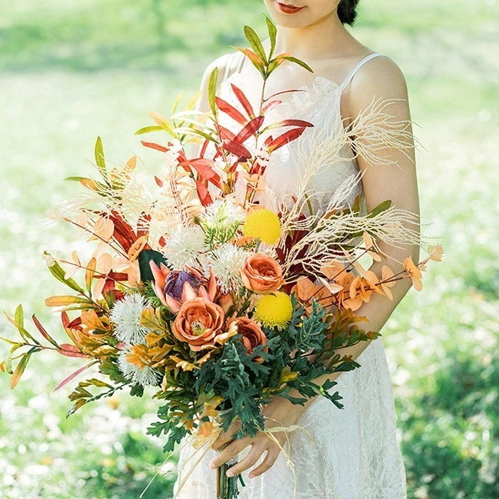 お急ぎくださいウエディングブーケ 結婚式 ウェディングブーケ 花嫁 ブーケ 手作り 二次会 ブライダルブーケ 造花 キャスケードブーケ エレガント 海外挙式 プレゼント