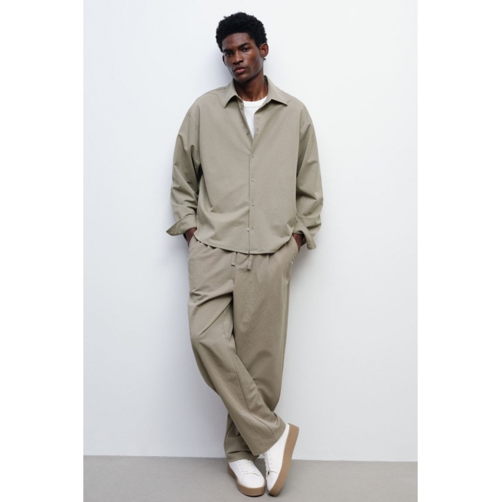 H&M パンツ リラックスフィット カーキグリーン