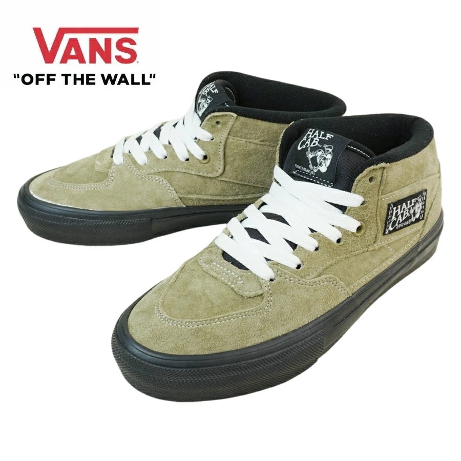VANS スニーカーVANS ヴァンズ バンズスケートハーフキャブ SKATE HALF CABPIG SUEDE OLIVE BLACK オリーブ ブラック緑