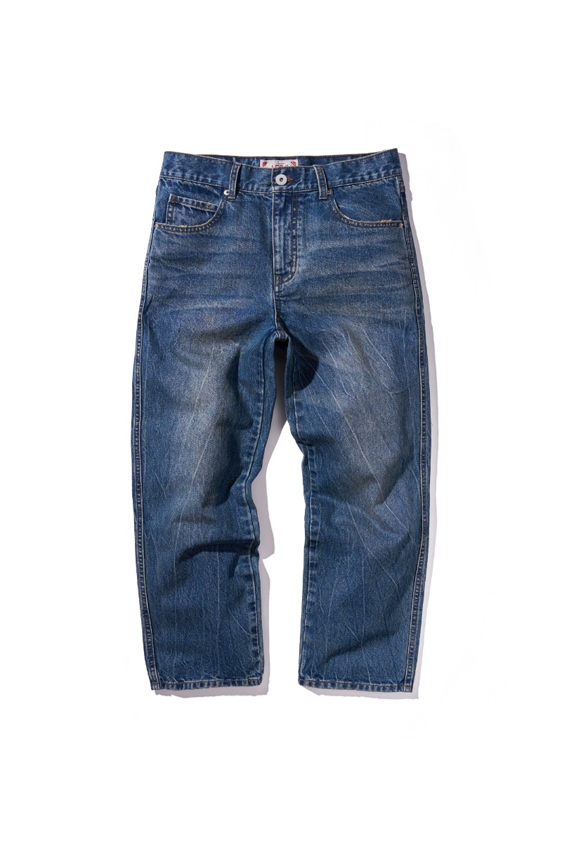 【AECA WHITE】 SMOG WASHING STRAIGHT DENIM : BLUE