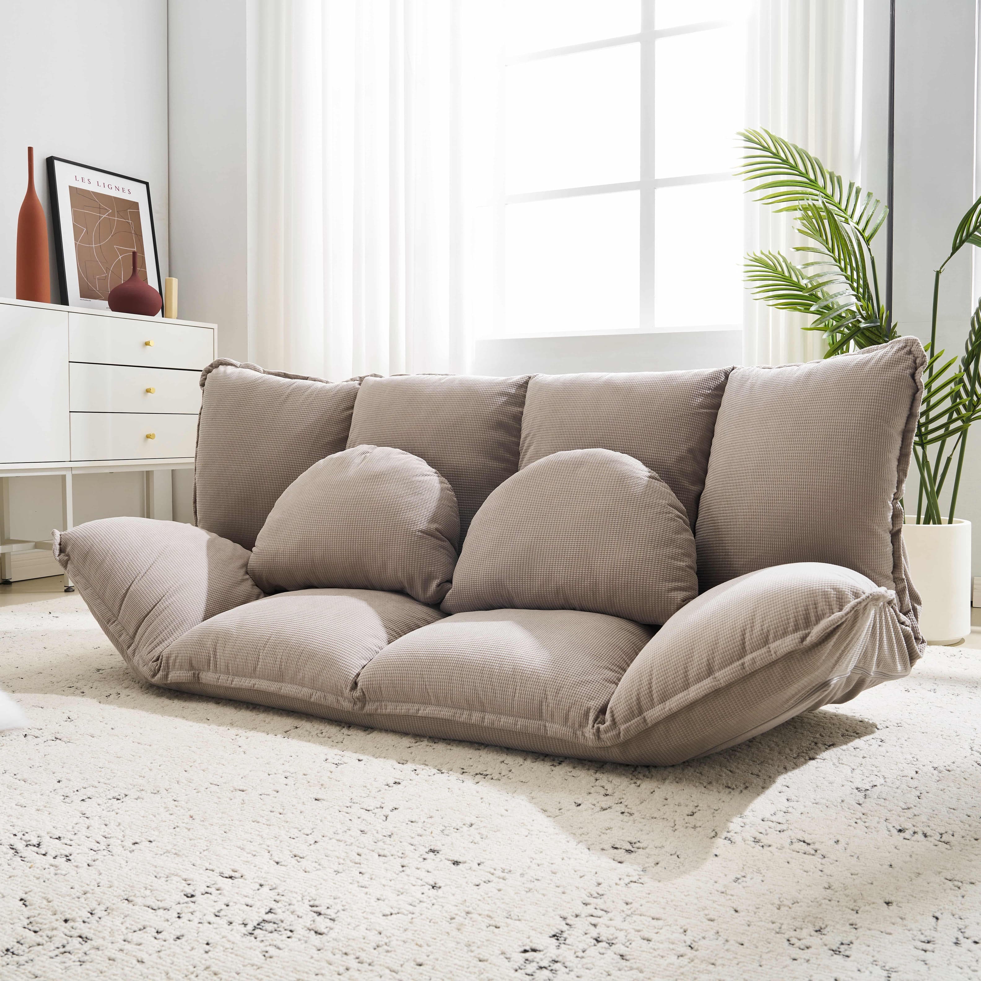 ソファ ソファベッド フロアソファ コンパクト ローソファ こたつ用 ソファー 2人掛け 1人暮らしマルチに使える3WAY 幅160cm 6段階リクライニング クッション付き 座椅子 1人掛け 2人掛