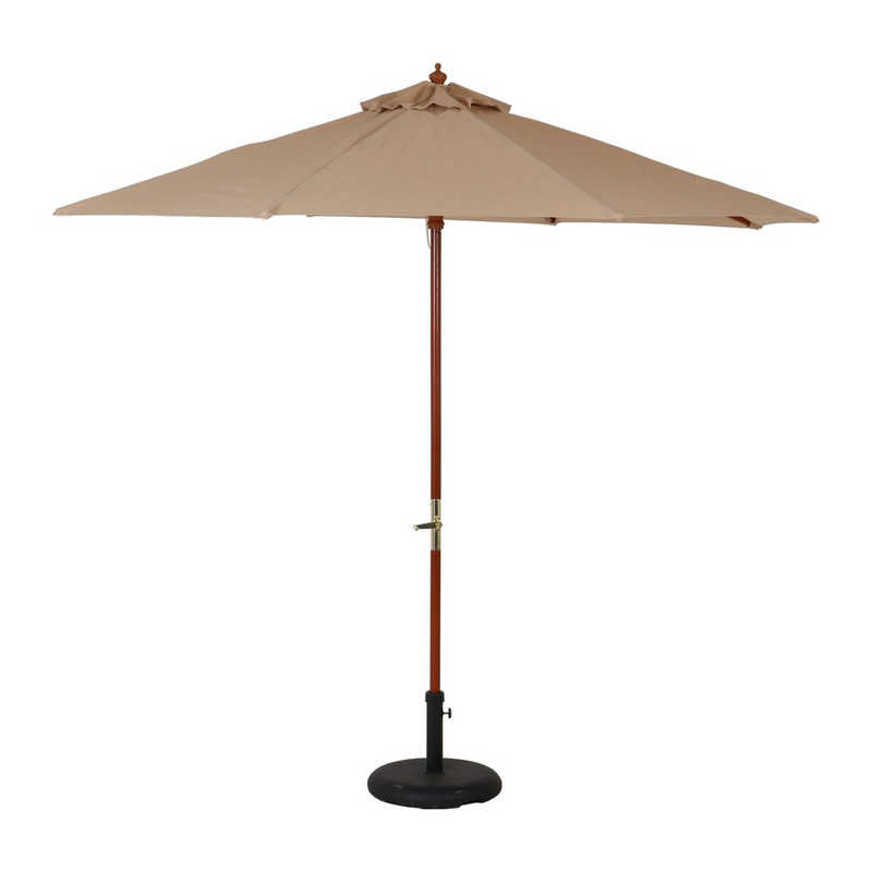 不二貿易　木製パラソル 270cm アイボリー　60154