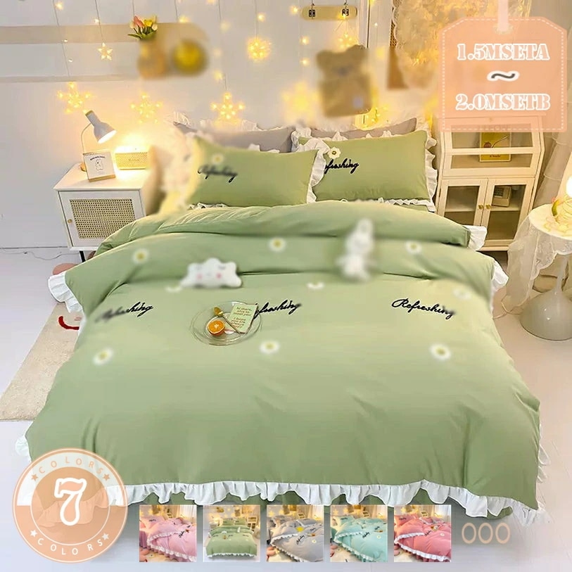 綿100％ フリル 姫系 寝具カバーセット おしゃれ 北欧風 掛け布団カバー シングル 3点セット 4点セット 丸洗いOK 抗菌防臭 布団カバー ダブル 田園風 インテリア ベッドスカート 枕カバー