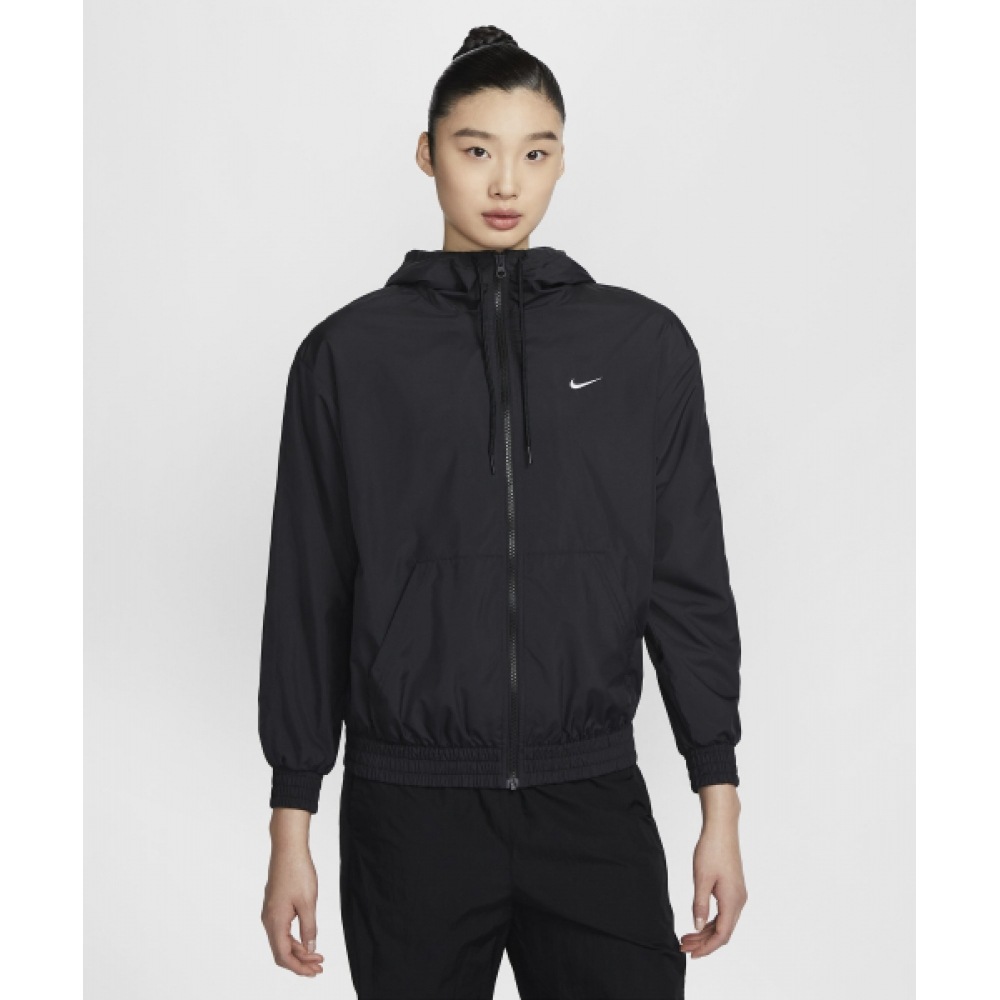 ナイキスポーツウェアクラシックウーブンルーズ UV プロテクションフード付きジャケット W-ブラック:ホワイト/ FV6299-010