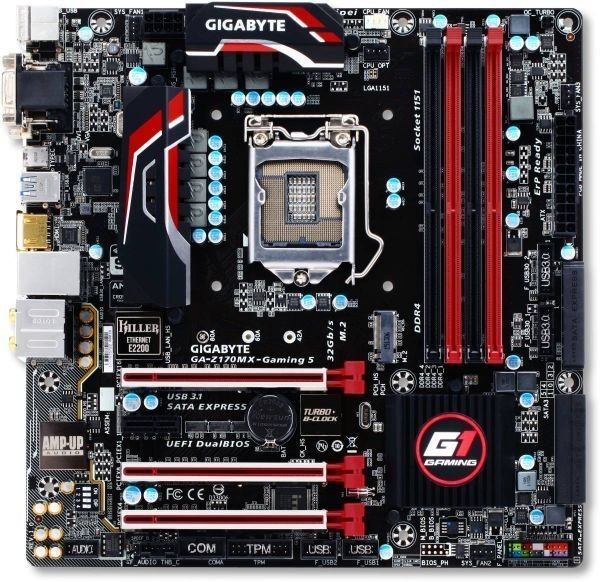 GIGABYTE G1 Gaming Z170MX Gaming 5 LGA 1151 Intel Z170 HDMI SATA 6Gb/s USB 3.1 USB 3.0 Micro ATX Int