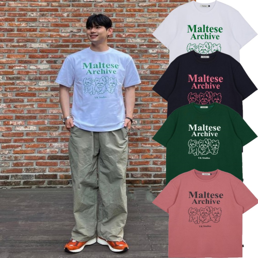 SEVENTEEN ミンギュ着用/Maltese archive line graphic half sleeve tshirts /半袖 Tシャツ/ユニセックス
