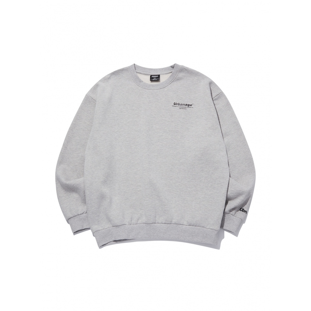 URBANAGEカラーセンシュアルオーバー起毛マンツーマン（起毛裏地）メランジグレー