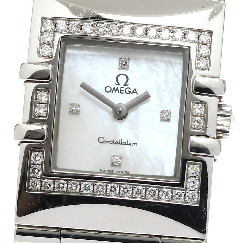 オメガ OMEGA 1528.76 コンステレーション カレ ダイヤベゼル 4Pダイヤ クォーツ レディース _889119【中古】