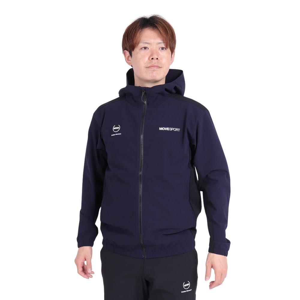 [ムーブスポーツ] クロス デサント AIRY TRANSFER TOUGH/タフ ライトリップ フードロゴ フルジップフーディー フード付き まえあき 4WAYストレッチ はっ水 形態安定 毛玉にな